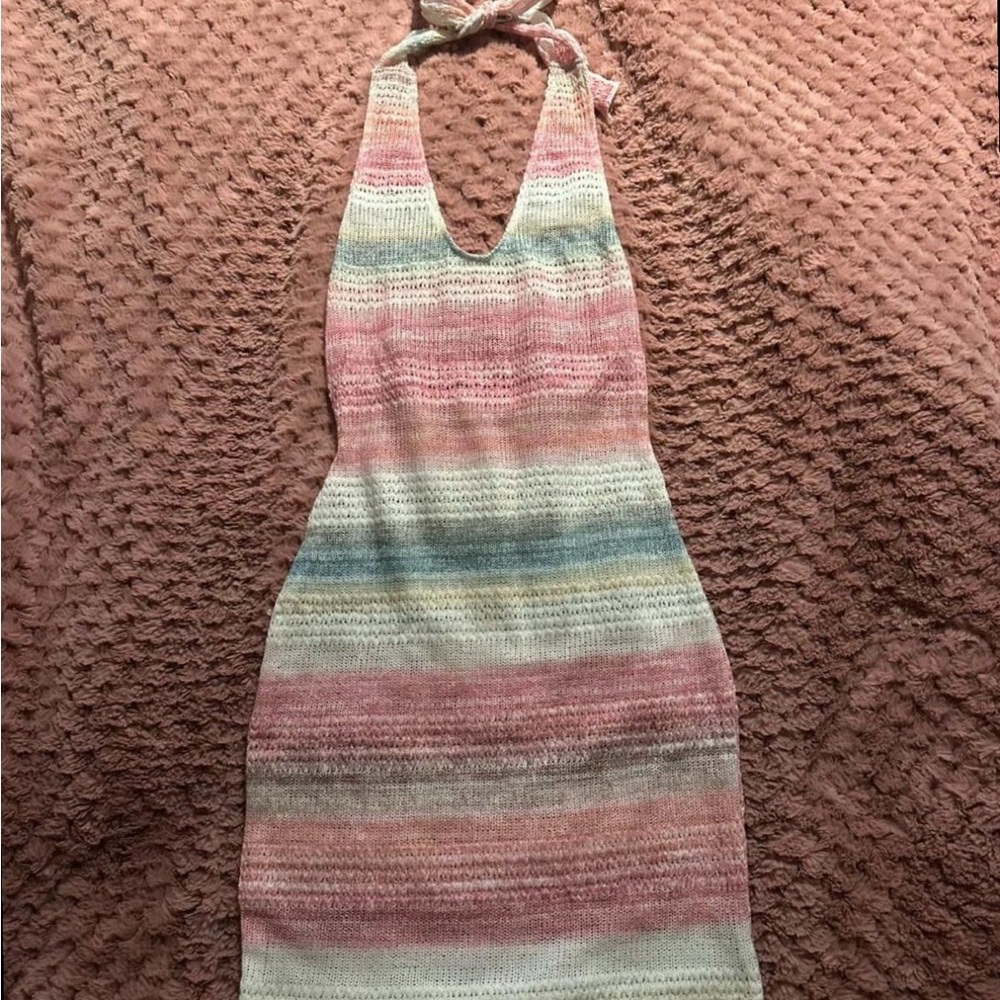 Striped Halter Knit Dress